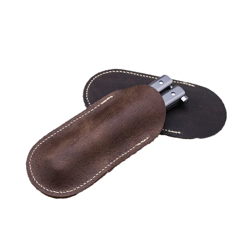 Cowhide Knife Case Butterfly Practice Folding Knife Sleeve Universal Storage Cover Portable Hunter Mini Sheath