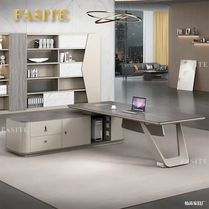For Modern Simple Light Luxury  Desk and Chair Combination Executive President Table Set Furniture