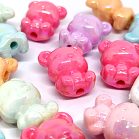 10pcs tiki Hot sale Acrylic cute solid color bear 20mm bead for phone chain keychain bracelet Children's fashion accessories