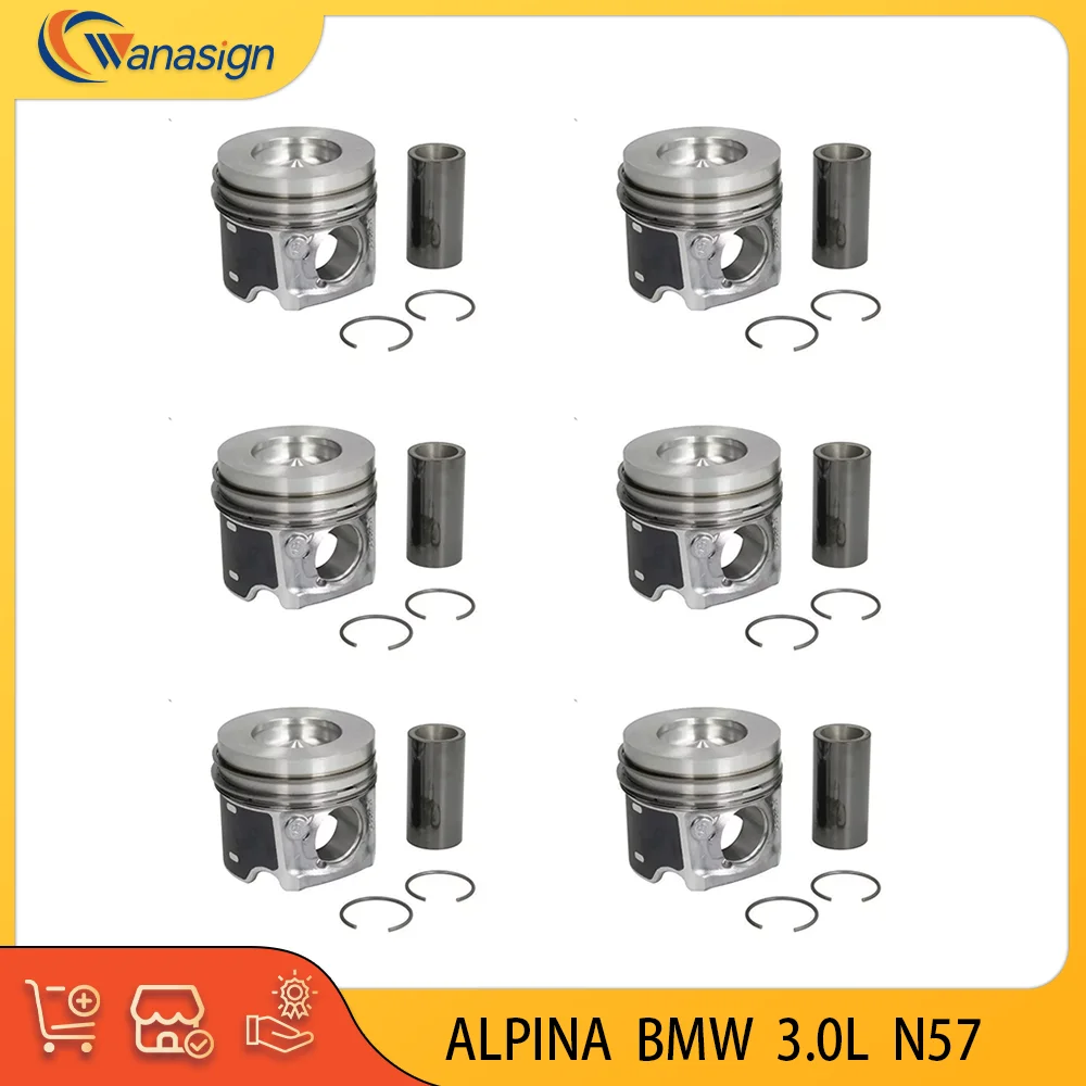 

AUTO ENGINE PARTS STD Piston & Ring Set For ALPINA BMW D3 D4 D5 XD3 3 4 5 6 7 X3 X4 X5 X6 3.0L 3.0T L6 Diesel 3.0 L T 2005-2024