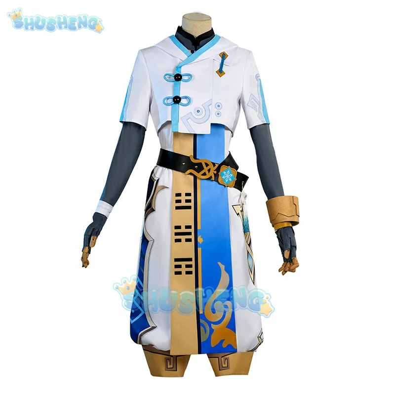 زي تنكري للرجال والنساء من Chongyun ، زي تأثير Genshin ، زي حفلة الهالوين ، فستان تنكري