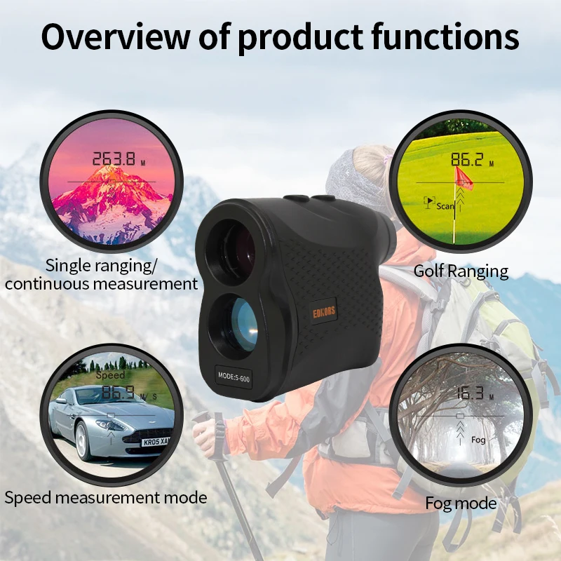 Laser Rangefinder 600M 900M 1200M 1500M Laser Distance Meter for Golf Sport, Hunting, Survey