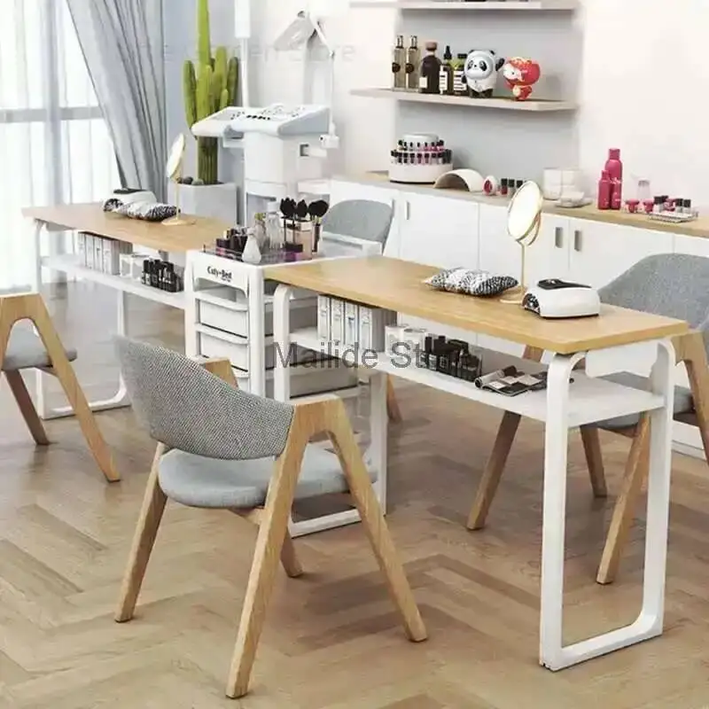 

Nail Iron Minimalist Tables Wrought Professional Double Manicure Table Fashion Salon Furniture for Beauty Salon Nail Table Chair