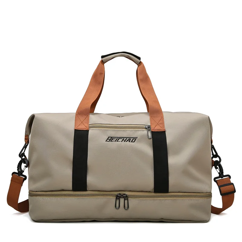 Bolsas de viaje de moda para hombres y mujeres, bolsa deportiva de gran capacidad, impermeable, fin de semana, bolso de mensajero femenino, seco y