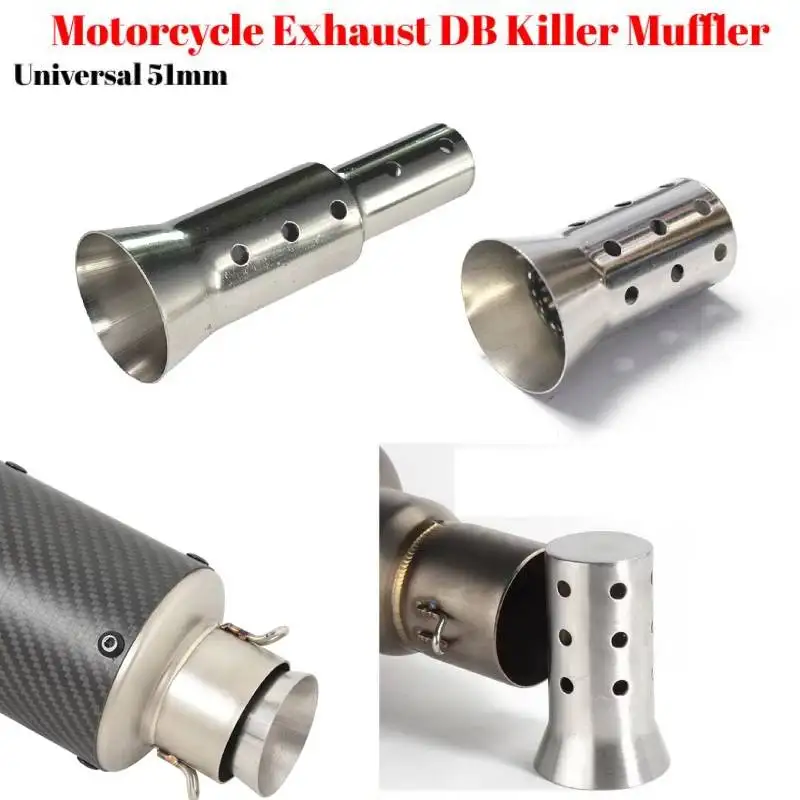 Universeller 51-mm-Motorrad-Auspuff-Schalldämpfer, DB-Killer, abnehmbarer Schallreduzierer für Honda Yamaha, Geräuscheliminator