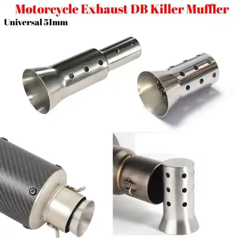 Universal 51mm Motorcycle Exhaust Muffler Pipe DB Killer Removable Sound Reducer For Honda Yamaha Noise Eliminator