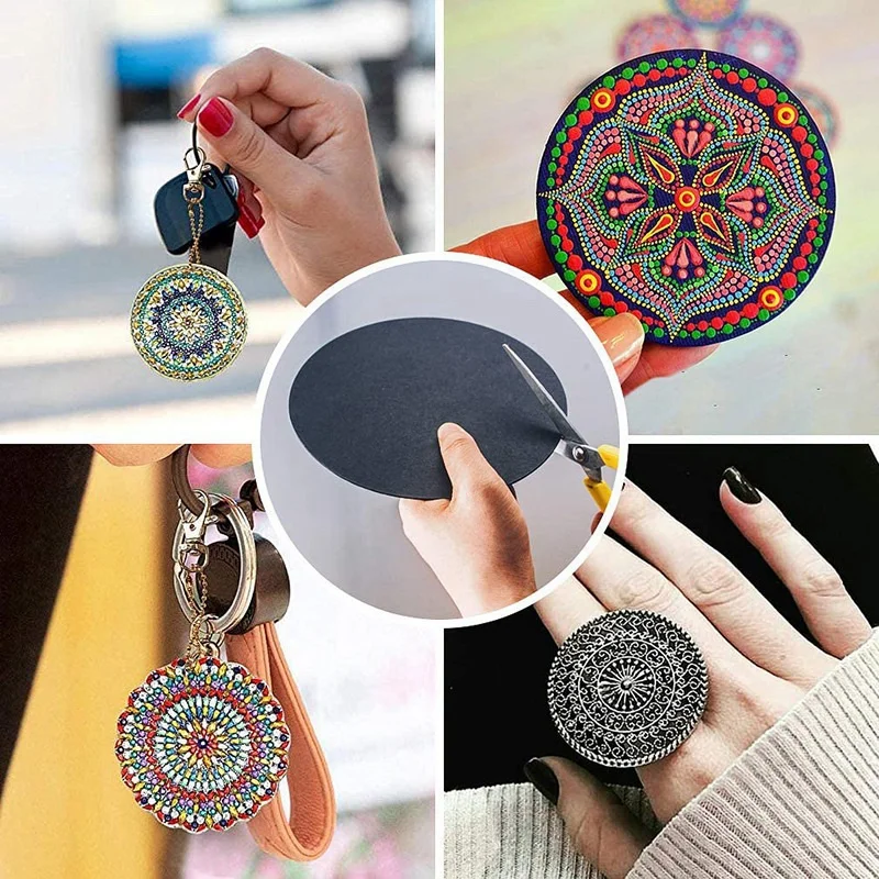 8 قطعة 15 سنتيمتر الأسود ماندالا كرافت ورقة كرتون مستدير للرسم DIY بها بنفسك كرتون للرسام الفنان