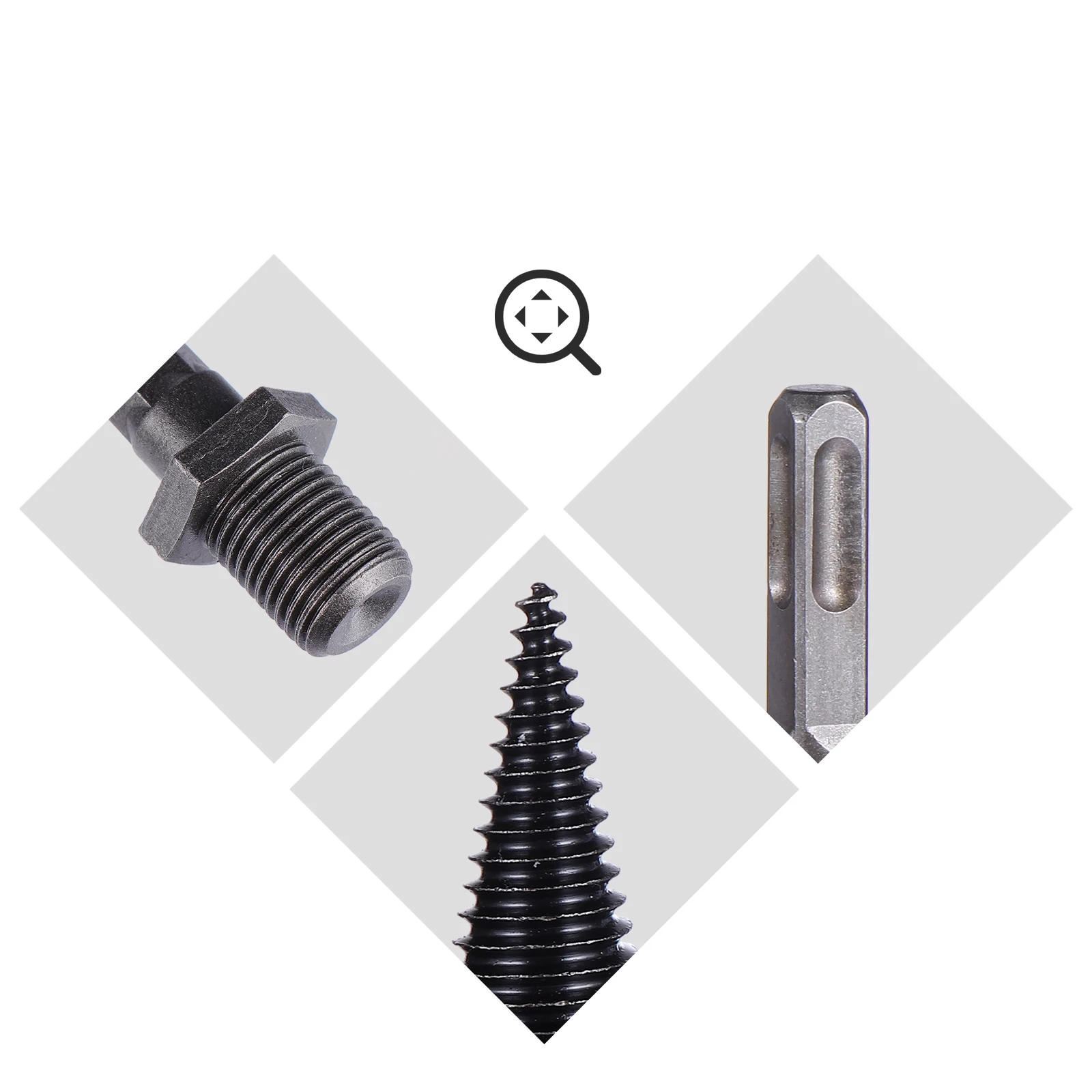 

4pcs /Set Electric Splitter Drill Woodworking Drill Bit Bit Hardened Steel For Wood Splitting Firewood Kindling Camping Farm Use