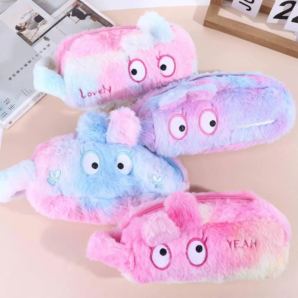 Милая плюшевая сумка, плюшевый пенал, грязезащитный пенал большой емкости, портативный плюшевый мешок для ручек с героями мультфильмов Kawaii, сумка для ручек-подростков, девочек и мальчиков