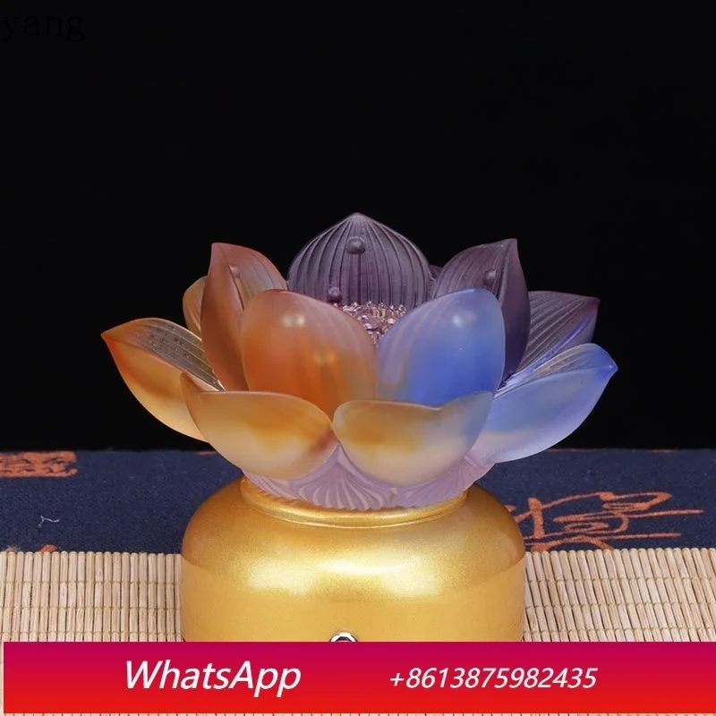 

LMM ancient dewaxing glaze prayer temple Buddha before offering lotus ornament