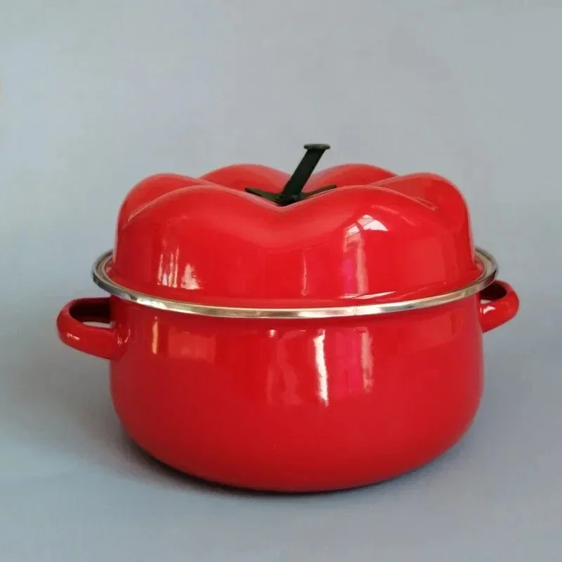 Durable Porcelain Tomato Pot with Heating Function for Soup and Stew, 18cm/20cm/22cm
