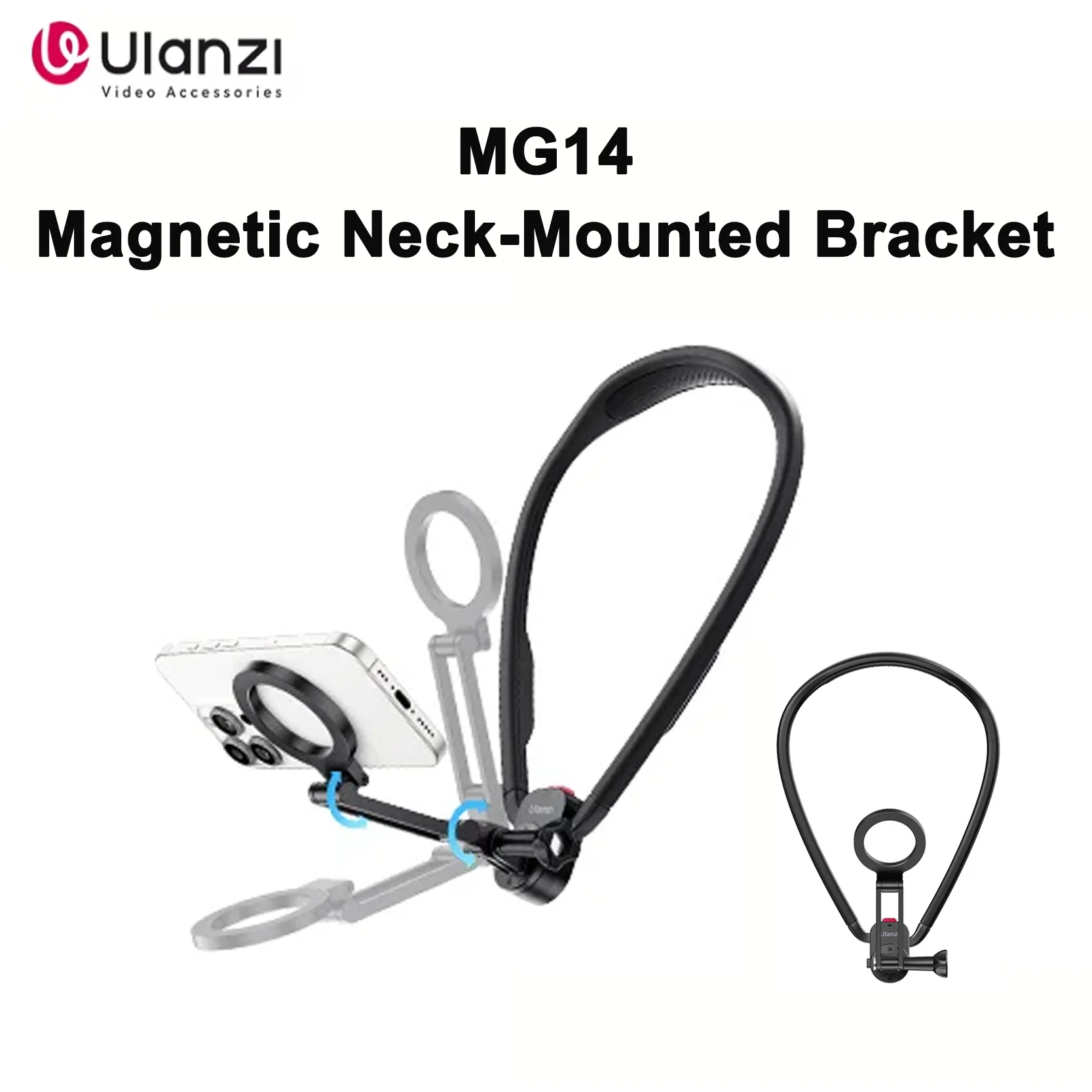 

Магнитное крепление Ulanzi MG14 на шею с быстросъемным адаптером для DJI Osmo Action, iPhone, GoPro Hero 13 Max и других аксессуаров