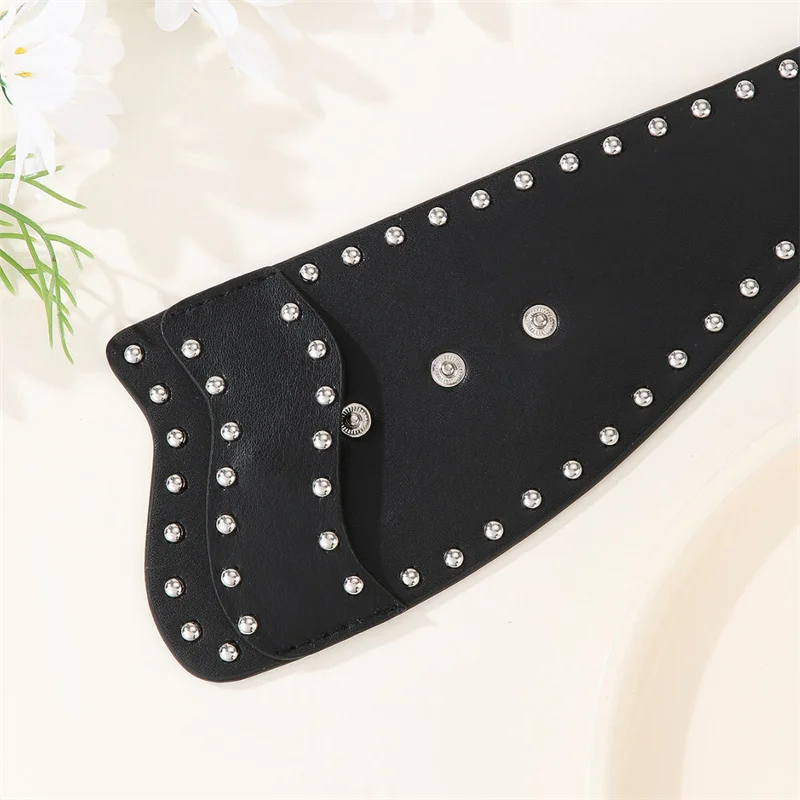 Punk Style Willow Nails Personalized Belt Decoration Versatile Snap Buckle Belt Trendy Trouser Belt