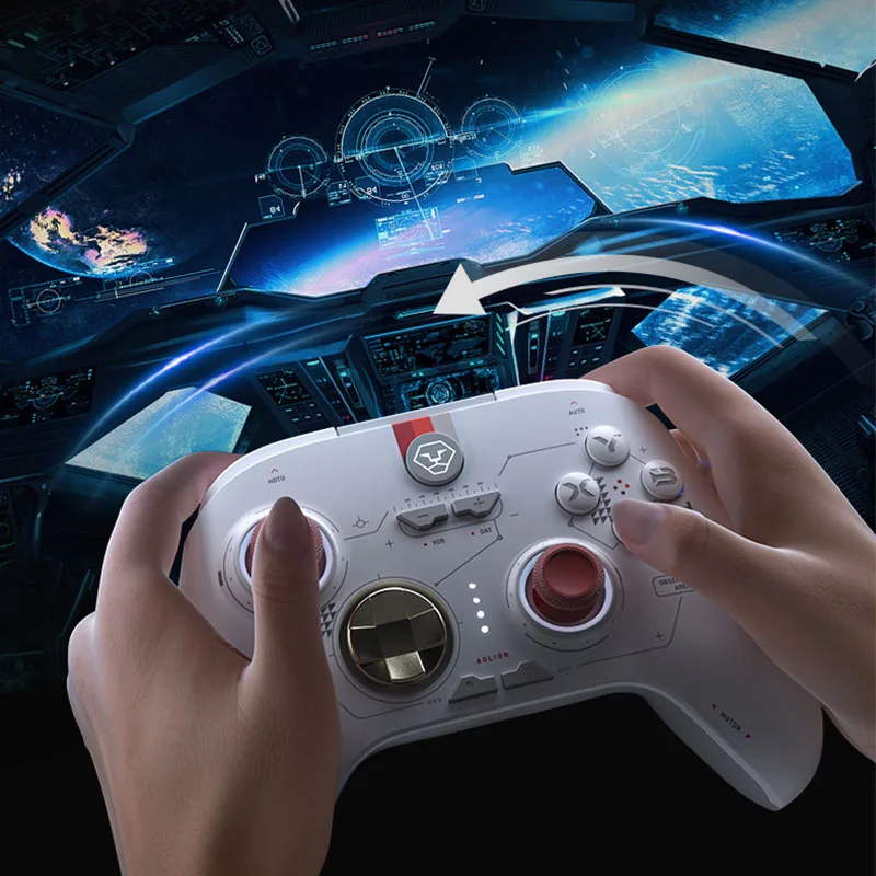 

Беспроводной игровой контроллер AOLION Wukong для Switch с джойстиками на датчиках Холла, двойными триггерами и RGB-подсветкой, совместимый с ПК