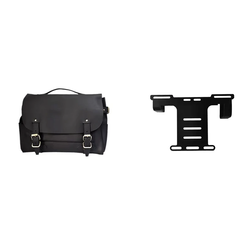 For Indian Springfield Dark Horse Chief Bobber Retro Cowhide Modified Frame Riding Side Tail Bag with Brackets
