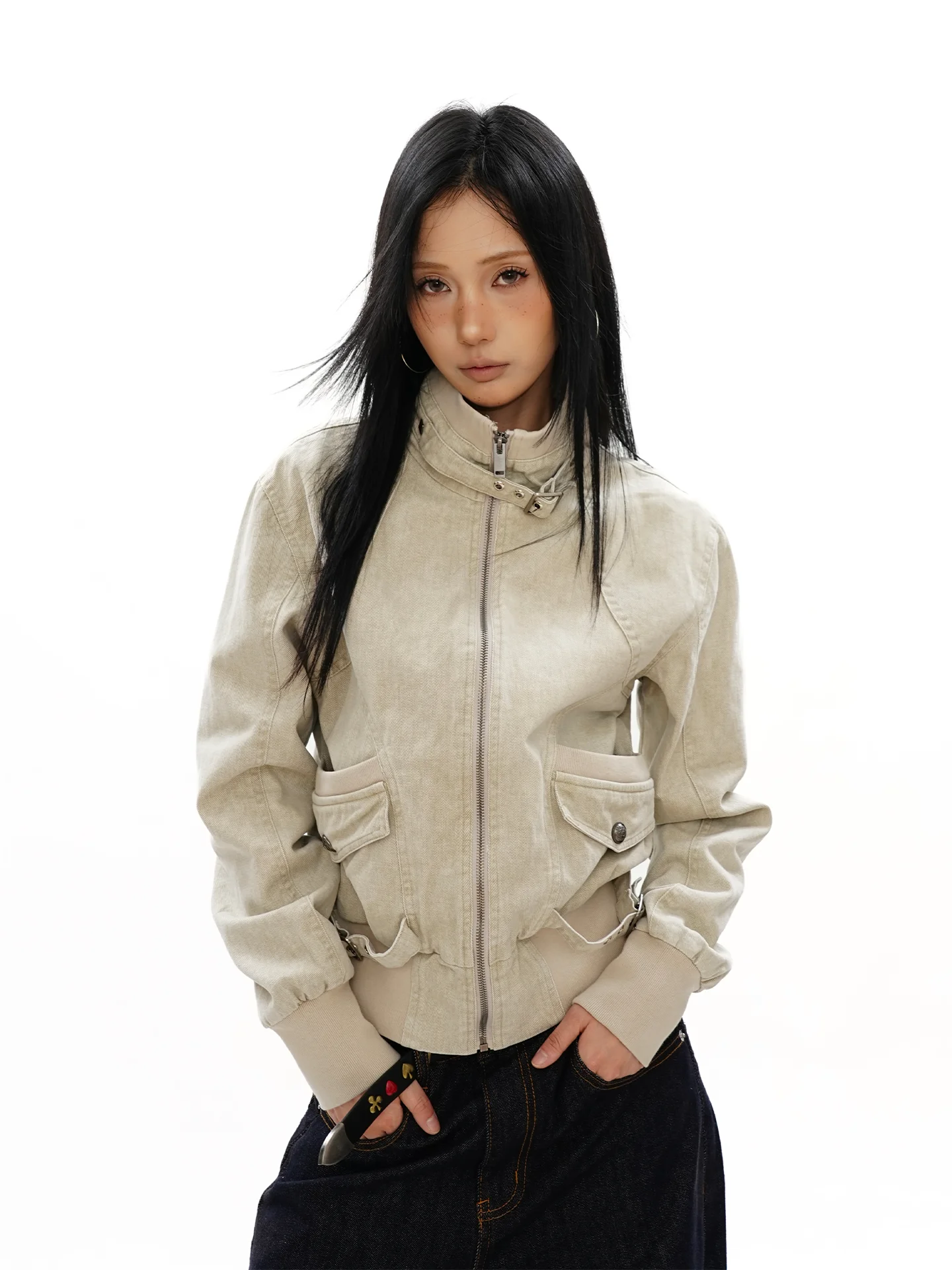 

Мотоциклетная куртка S3T5 с воротником-стойкой, повседневная, унисекс, в стиле ретро, из хлопка, с длинными рукавами, на молнии, цветная