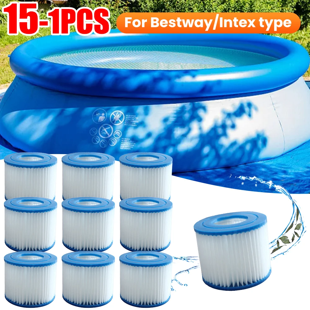 1-10Pcs Replacement Swimming Pool Filter for Flowclear Size VI Filter Cartridge Lay-Z-Spa for Intex Filter Replacement