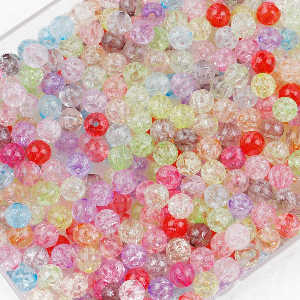 Big Package 500Garms Round Acrylic Beads For DIY Handmade Bracelet Necklace Jewelry Phone Chain Making Accessories X0213A