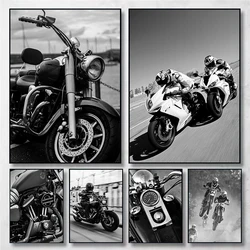 Vintage Motorcycle Dirty Bike Rider Photo Retro Vehicle Poster Canvas Painting HD Printed Wall Art Pictures Home Interior Decor
