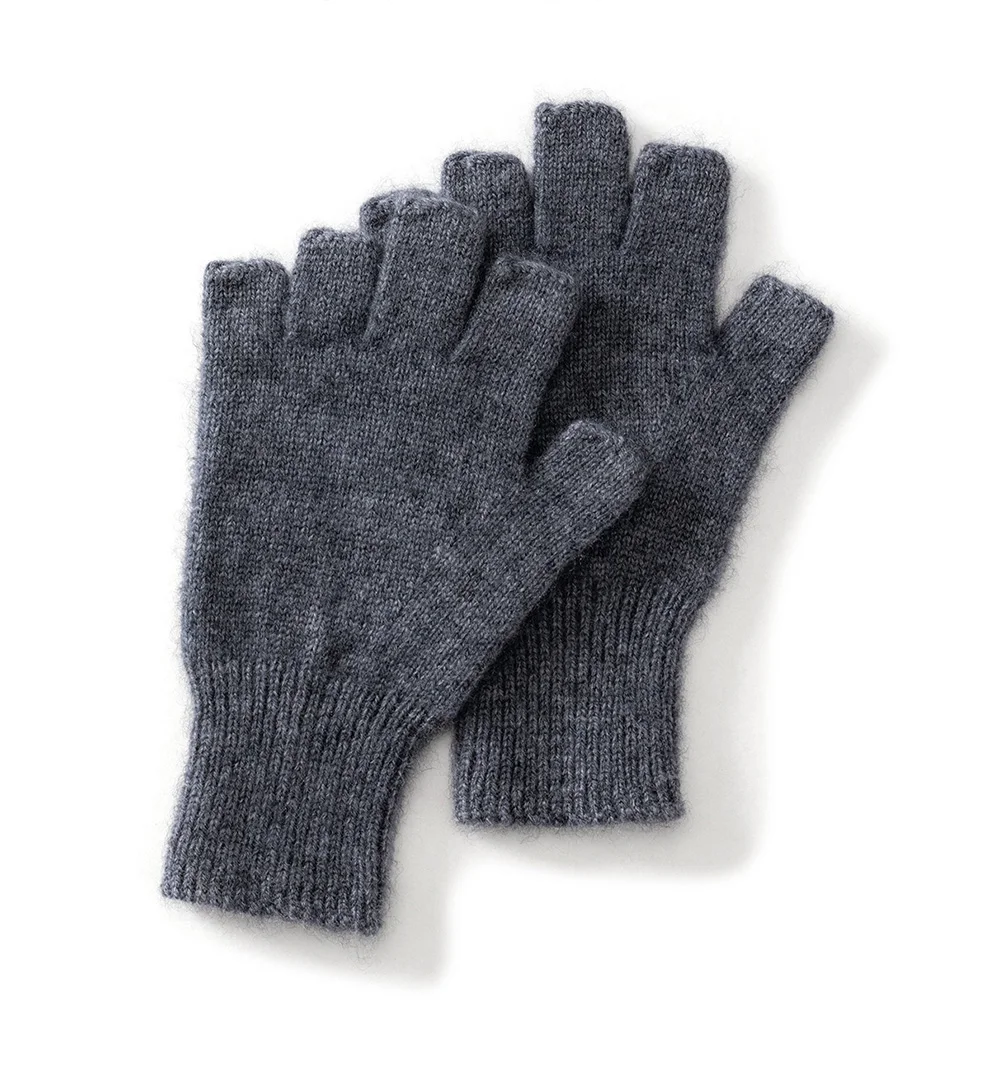 High Quality 100% Pure Cashmere Half Finger Gloves Women Soft Warm With Fourchettes Knitted Gloves For Driving Outdoor Sports