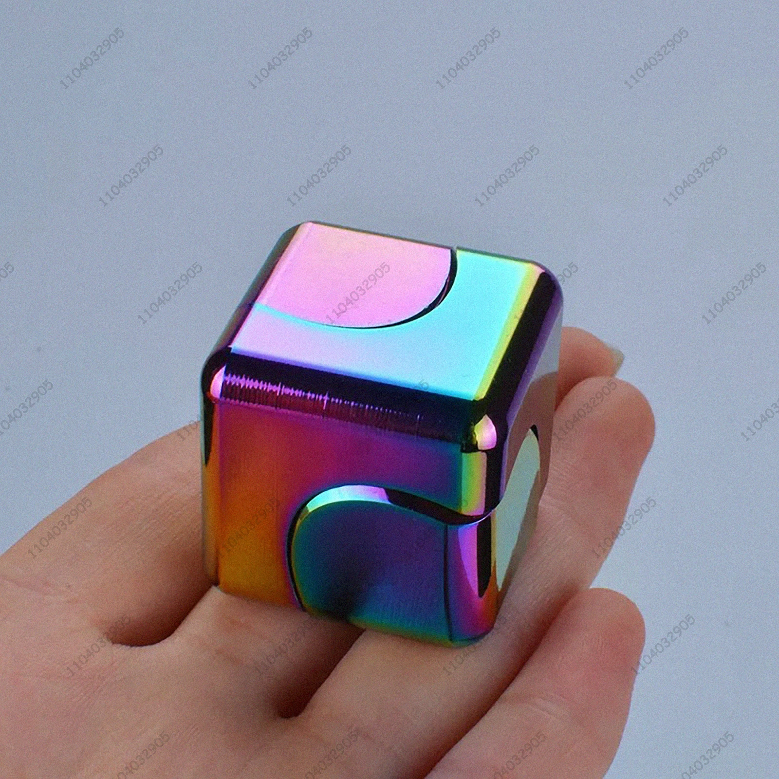 EDC Rotante Cubo Magico Fidget Spinner Arcobaleno Meccanico Alleviare Lo Stress Nero Tech Lega di Metallo Anti- Ansia Gadget Giocattolo