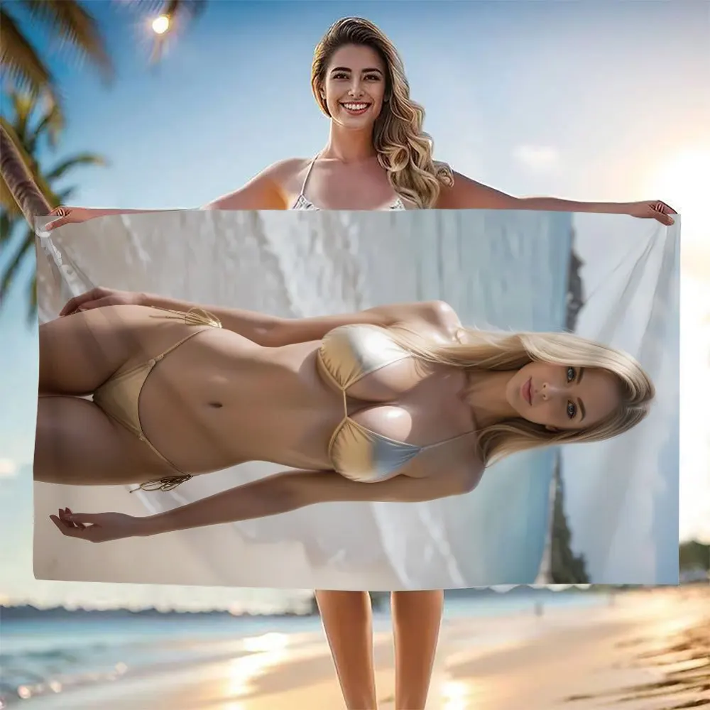 Quick Dry Microfiber Beach Towel Bikini Pattern Soft Absorbent Lightweight for Pool Beach Travel Easter Gift