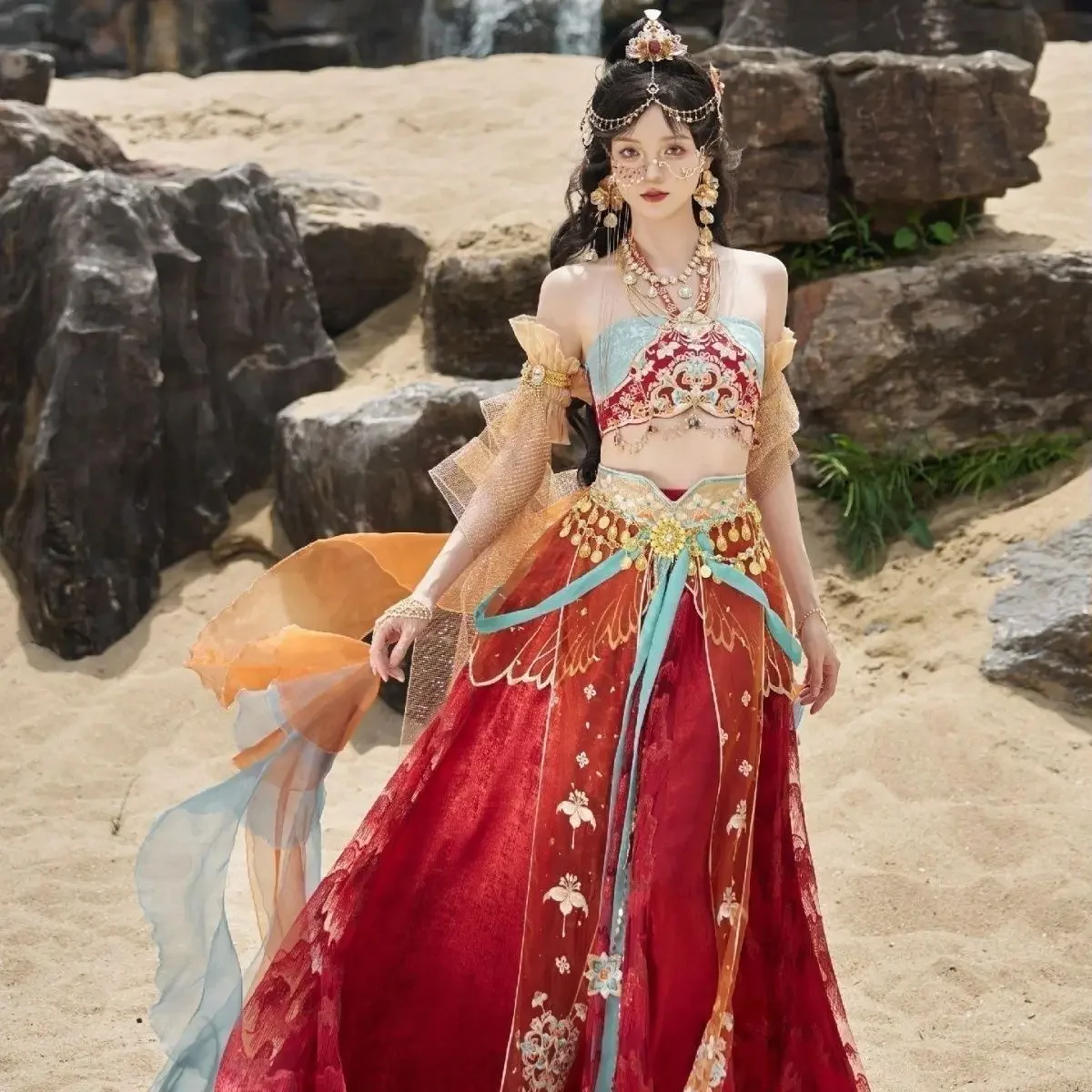 جديد غريب Hanfu المناطق الغربية فستان الأميرة تحسين اليومي Hanfu الصناعة الثقيلة التطريز فستان مجموعة تحلق زي 2025