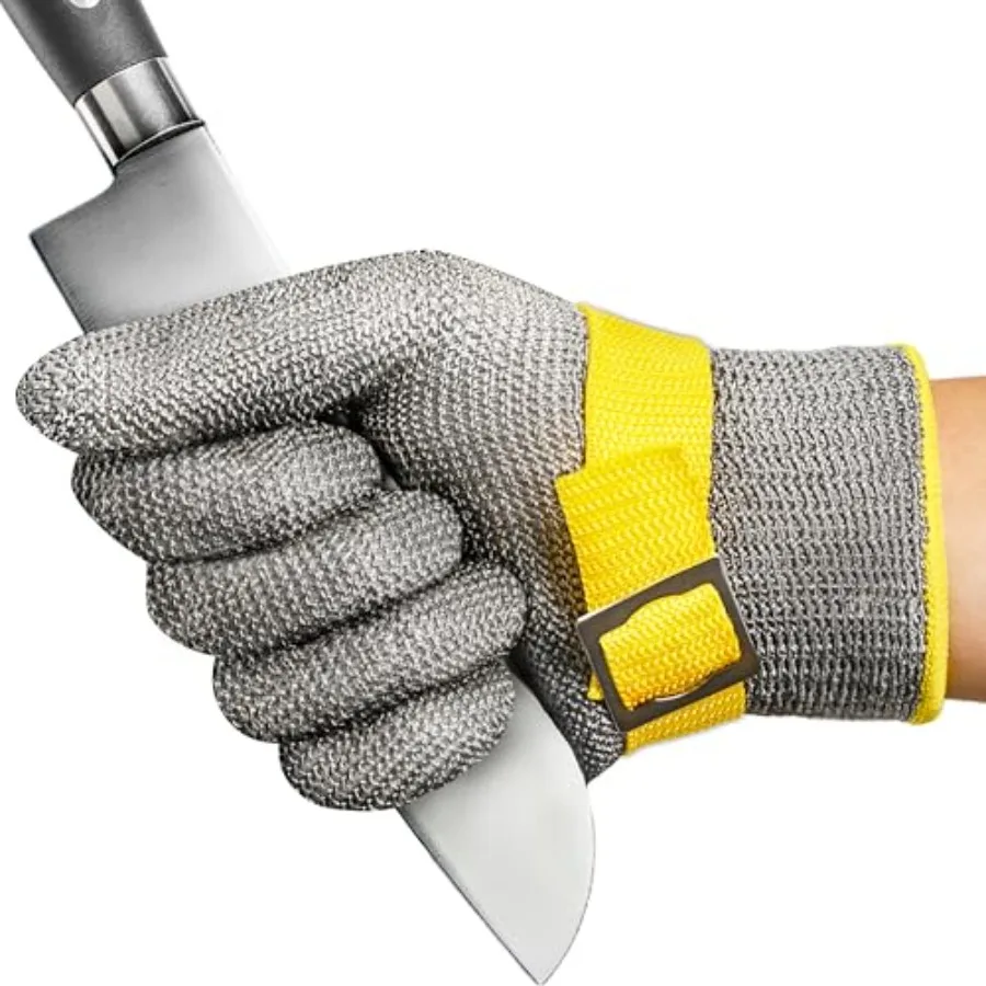 

COOLJOB A9 Cut Resistant Kitchen Gloves, Food Grade for Mandoline Oyster Shucking, Fish/Meat Processing, Wood Working