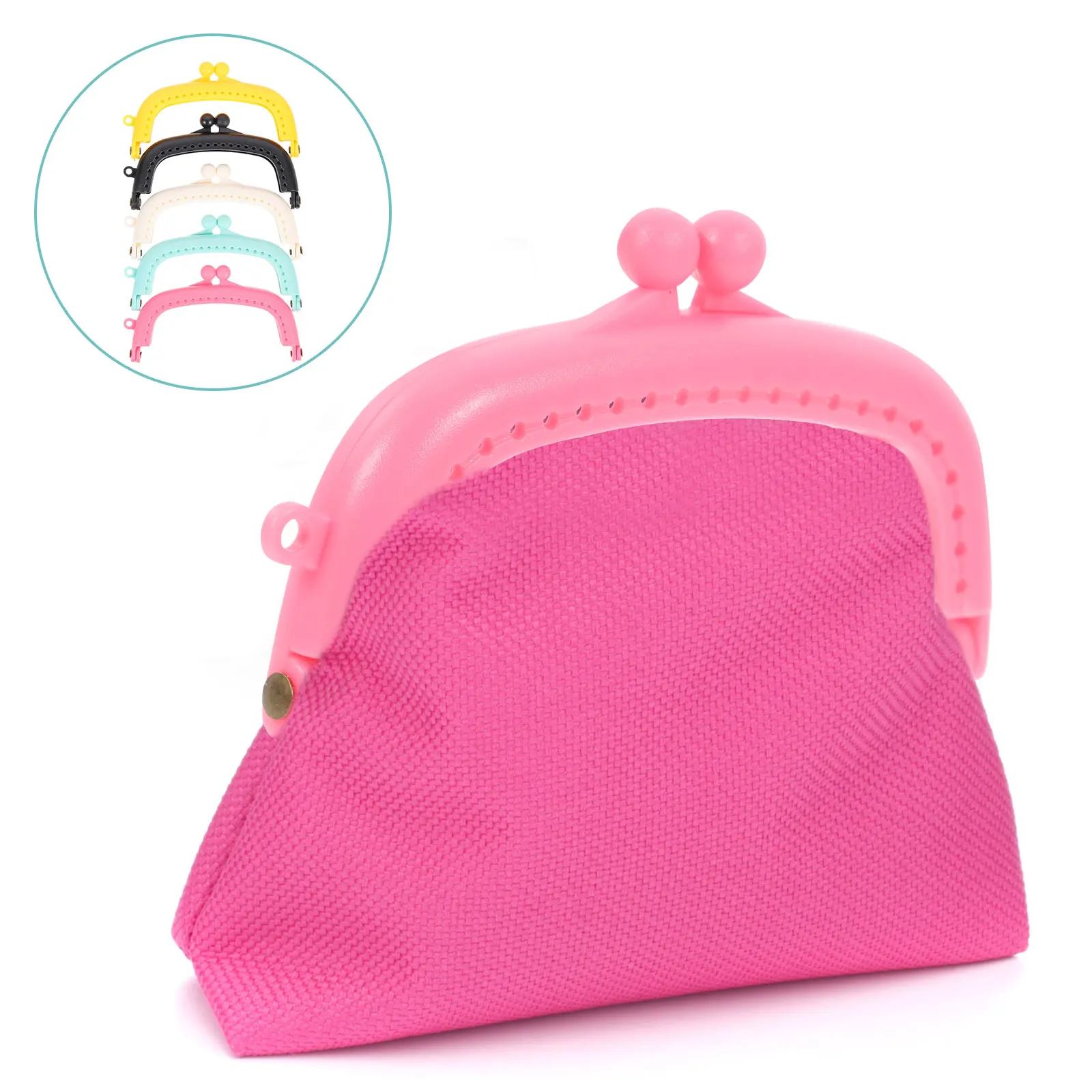 5 pezzi di plastica con chiusura a bacio, telaio per borsa fai da te, creazione di cornici, forniture per artigianato, chiusura per portamonete, cornici per portafogli
