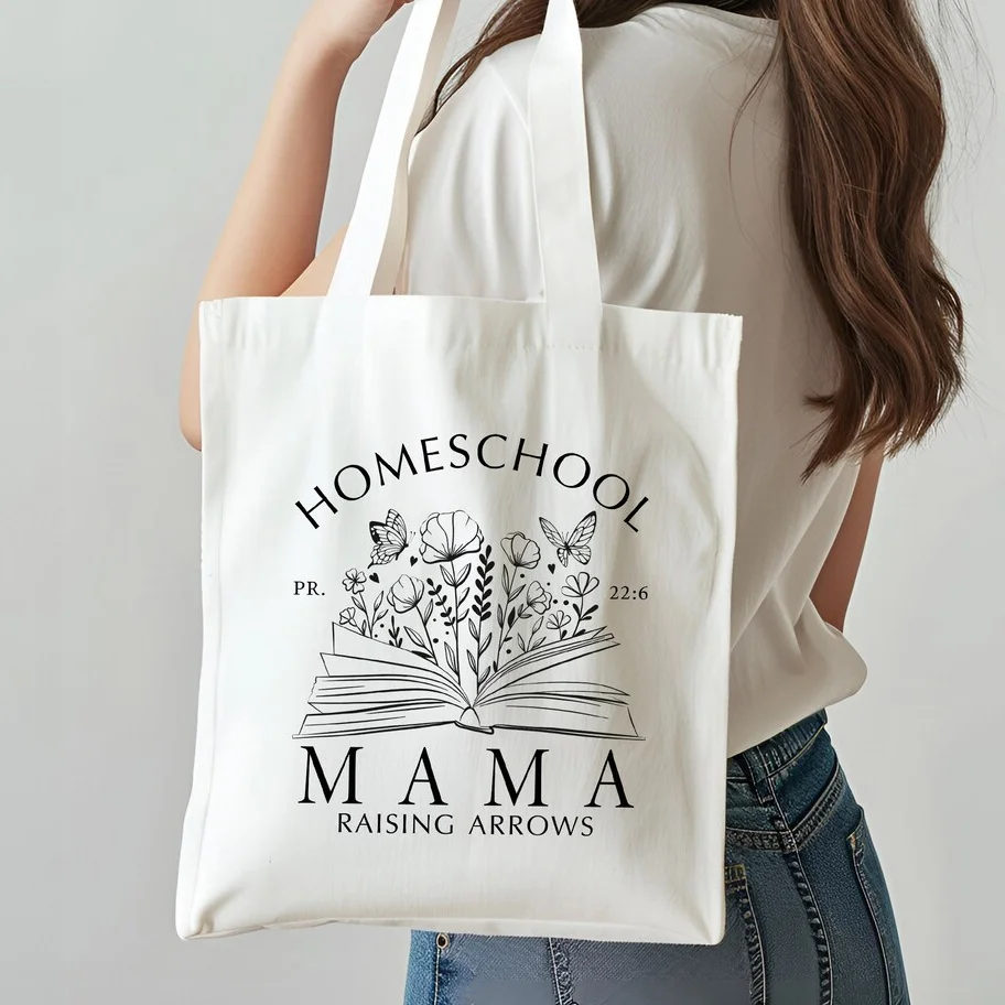 

Homeschool Mama Tote Bag, Home School Teacher Gift Large Capacity Shopping Bags Shoulder HandbaG