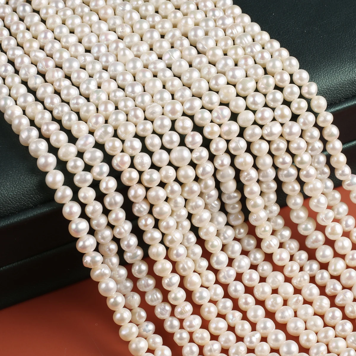 

Charm 100% Natural Freshwater Pearl A+ Punch Beads Jewelry Making DIY Necklace Bracelet Accessory Gift 4-4.5mm/36cm