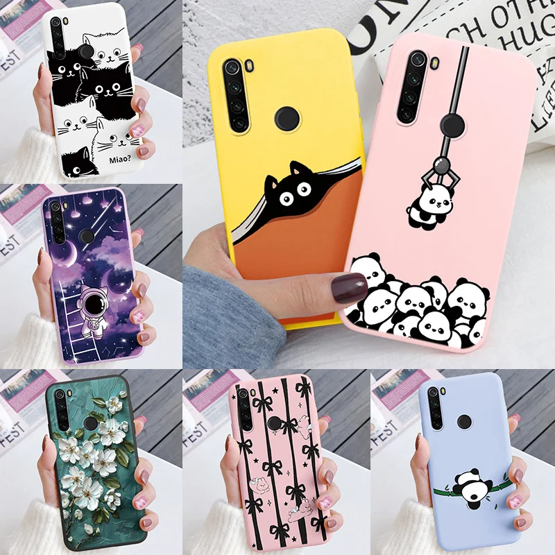 Case For Xiaomi Redmi Note 8 Pro 8T 7 7S Redmi 7 7A 9 9A 9AT 10A 9C NFC 10C Cover Black Cat Couple Fundas Cartoon Panda Shell