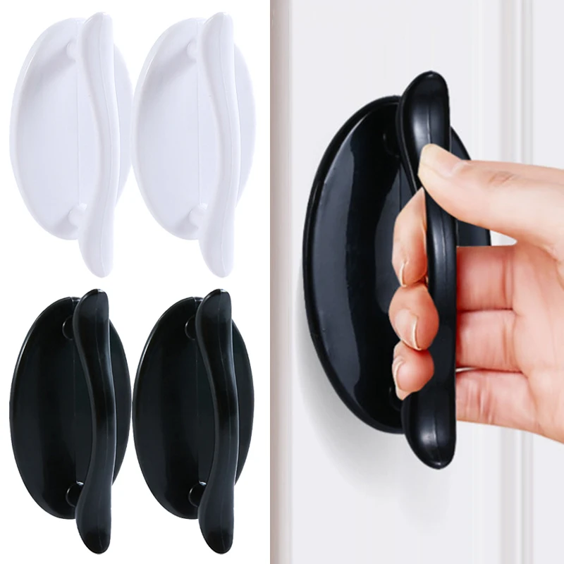 2/1pcs Self Adhesive Door Handles Punch-free Kitchen Cabinet Bedroom Wardrobe Pulls Furniture Hardware Door Knobs Drawer Handle