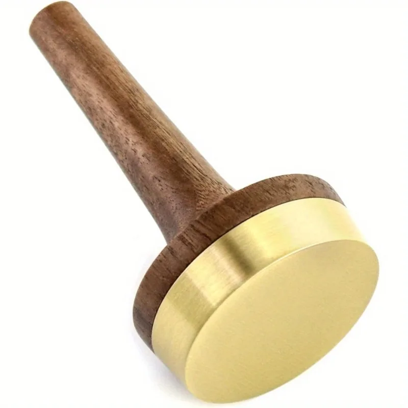 1Pc Black Walnut Brass Ring Stand Solid Wood Modern Display Wedding Anniversary Gift