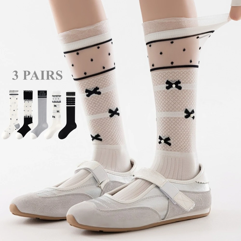 3 ペアのかわいい女性用靴下夏用薄いシルクレースソックス花柄 - Silk Sock Bamboo のレビューと価格
