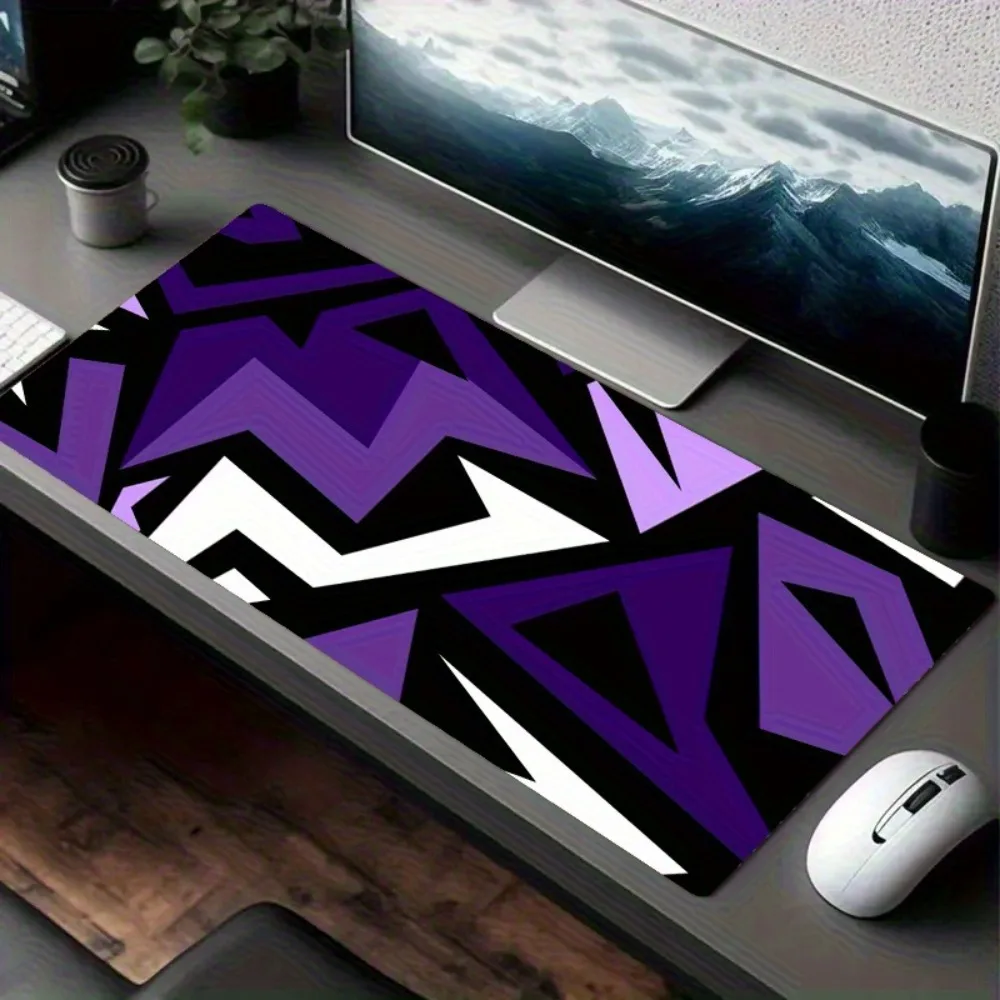 Anti-slip desktop mat Purple multielement geometric design Suitable for home office use Universal applicability pc accessories