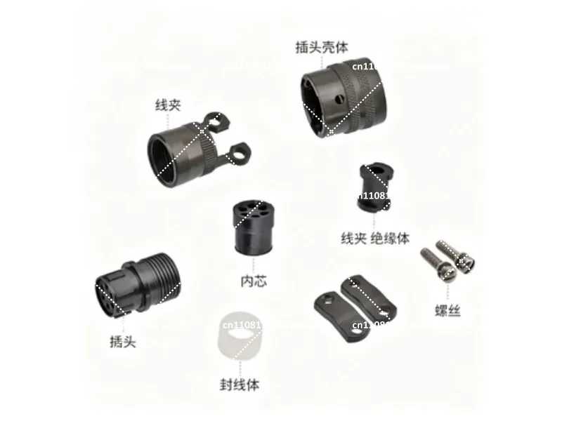 Waterproof 6 Pin Female Connector with F Tail, Size 10 Shell, Vibration Resistant Receptacle
