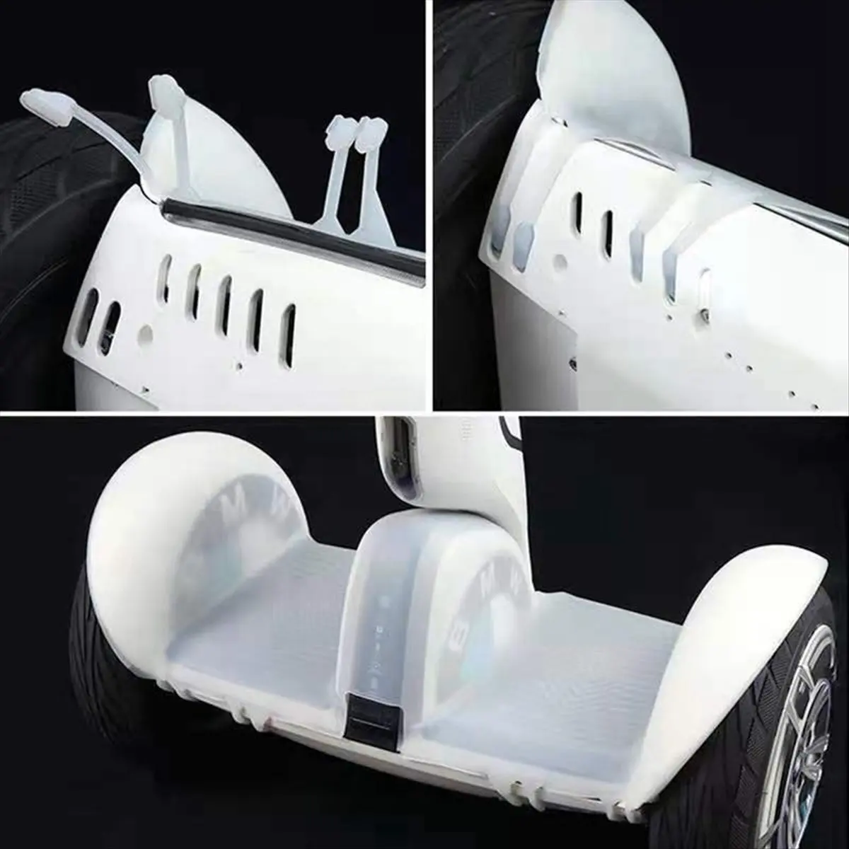 غطاء حماية لسترة الغبار من السيليكون من ONGE لسيارة توازن زائد باللون الأبيض