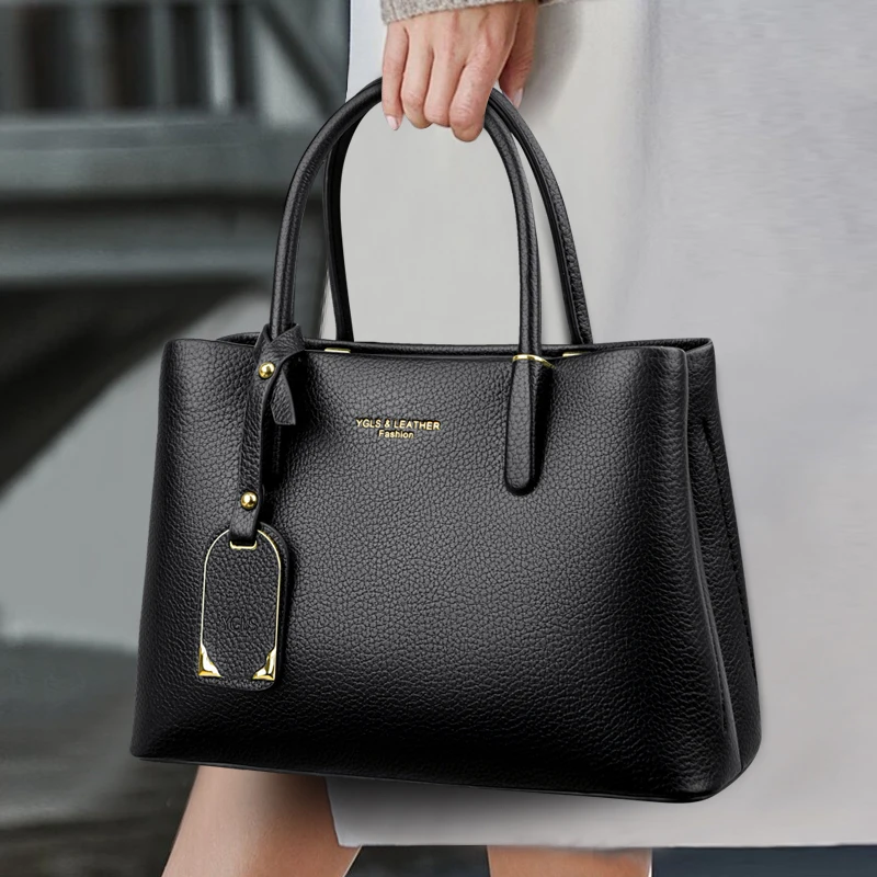 Solid Color pu leather Zipper Sweet Ladies Tote Bags on Sale 2025 High Quality Large Capacity Concise Shoulder Bags for Women
