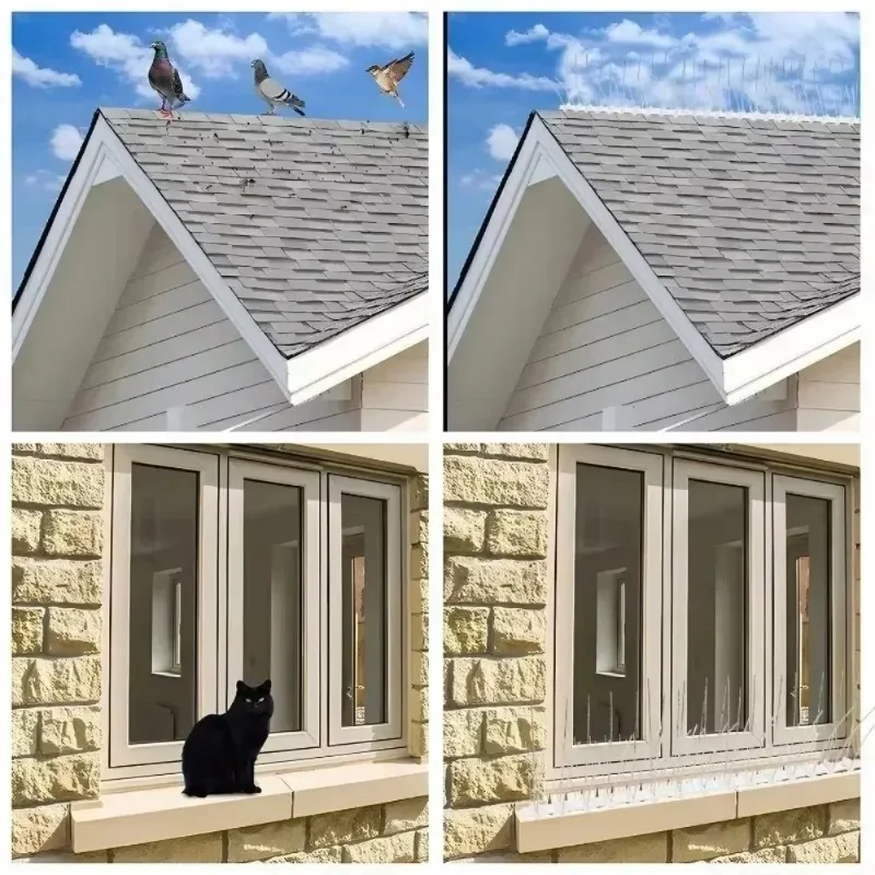 2pcs Wall Fence Deterrent Defender Spikes For Anti Cat Climb Bird Animals High-quality Plastic Garden Adjustment Protection Tool