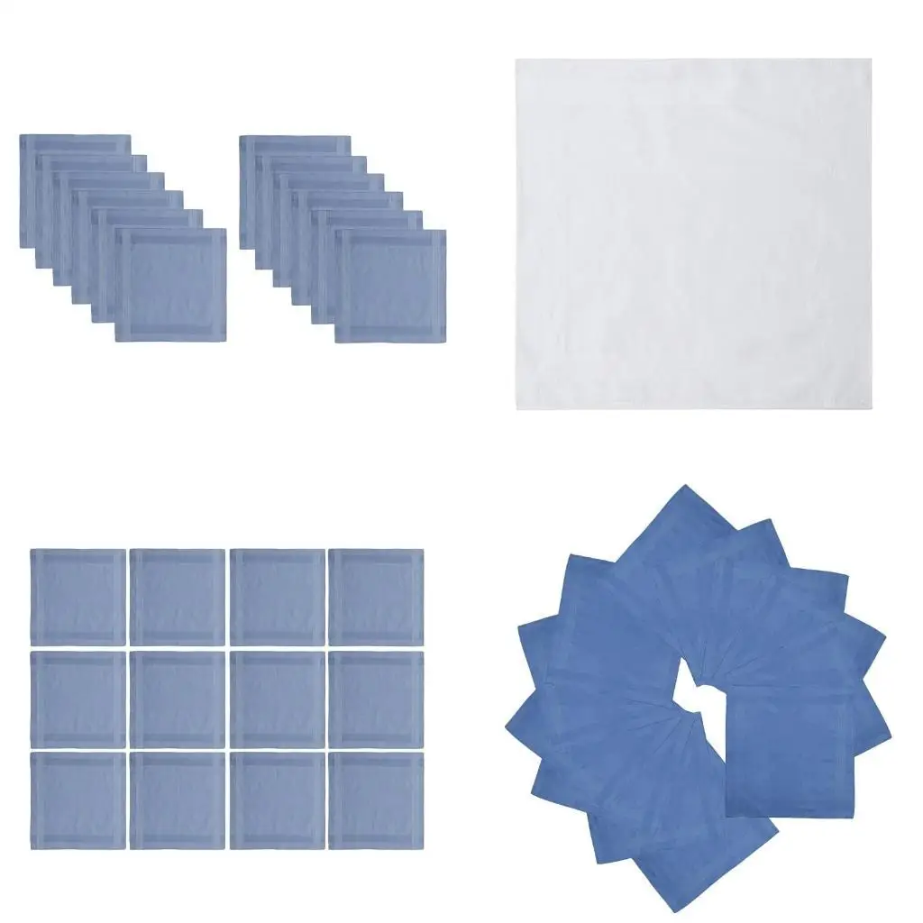 

652f Хлопковое простое платье для всех возрастных полотенец Большой банданы, женские женщины, мужчины бизнес -полотенце, 12шт