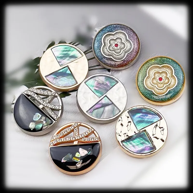 6Pcs Luxury Coat Cardigan Round Metal Buttons For Clothes Suit  Sweater Sewing Buckle Supplies Accessories