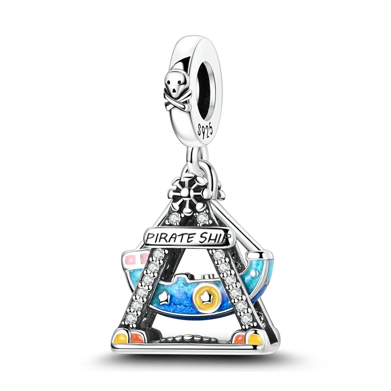 

New 925 Sterling Silver Pirate Ship Charms Pendant For Women Fit Original Bracelet DIY Jewelry Gifts
