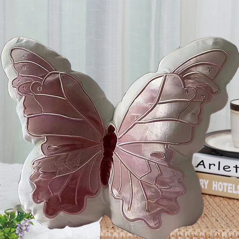 Cute Maiden Pink Butterfly Throw Pillow Cushion Plush Soft Stuffed Animals Lifelike Butterfly Throw Pillow Cushion Home Decor image 5