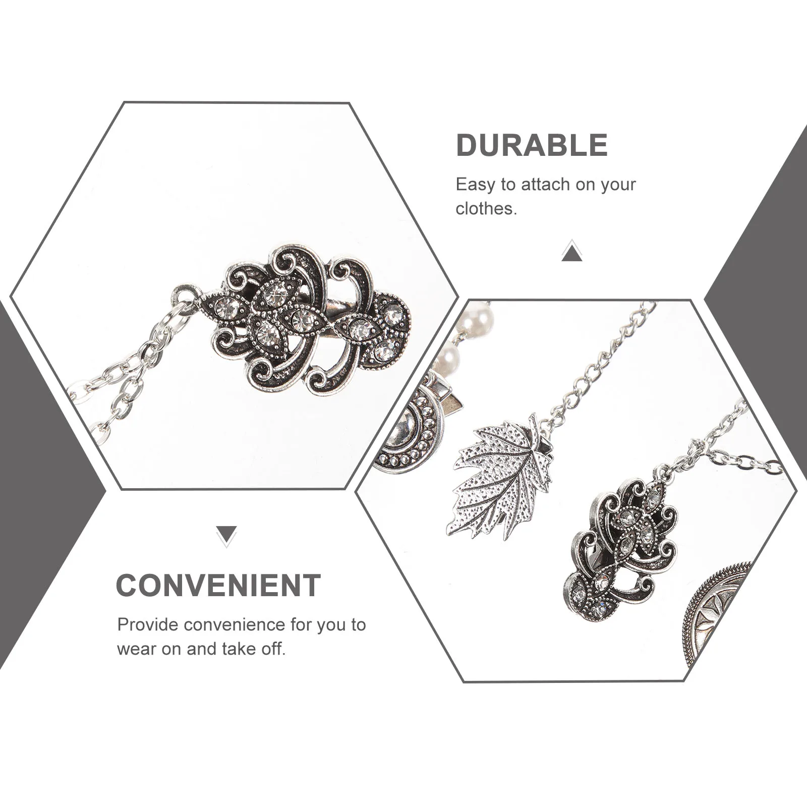 

4pcs Vintage Brooch Shawl Collar Clips Cardigan Sweater Shirt Pins Retro Accessories Women Party Wedding Gifts