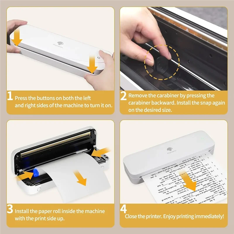 Para phomemo a4 papel térmico m08f impressora de documentos de papel térmico contínuo de secagem rápida notas de estudo-y18a