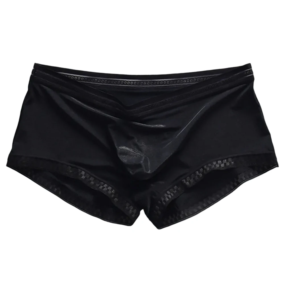 ملابس داخلية جيدة التهوية للرجال ملابس داخلية من الحرير الجليدي ملابس نوم XL أصفر مريح تناسب تصميم سلس مرن قليلاً #4