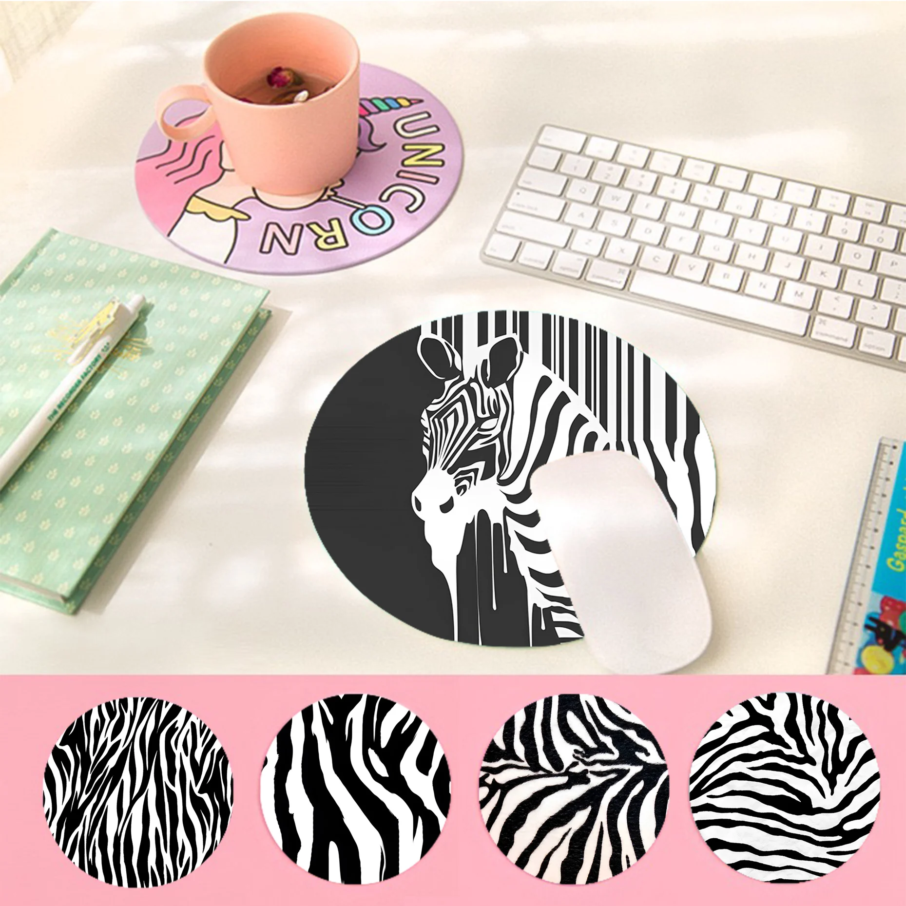 Zebra Print Mousepad Rubber Small Speed Version Game Computer Keyboard Office Table Mat PC Laptop Mouse mat Writing Desk Mats