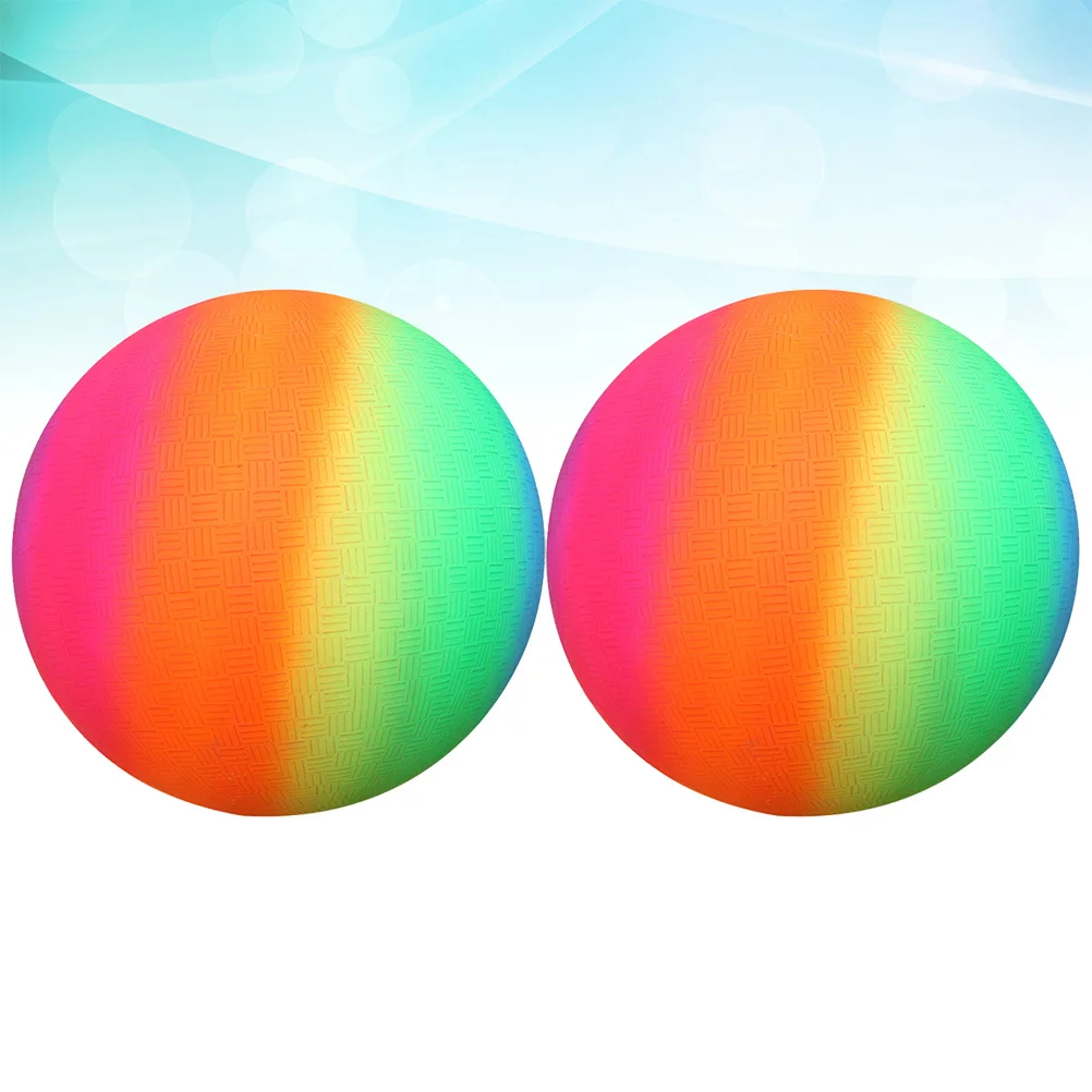 

6pcs 22Cm Thickened Eco-Friendly Rainbow Balls Pvc Bounce Play Ball For Kids Outdoor Indoor Pool Beach Game Handball Flapping