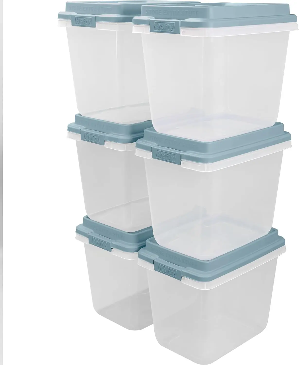 

6-Pack Clear Plastic Under Bed Storage Bins with Lids, Stackable Shoe Organizer Boxes, XL Latches & Comfort Handles